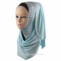 Usine fournisseur couleur plaine imprimé coton hijab musulman glitter jersey prière shimmer pierre stretch jersey hijab écharpe